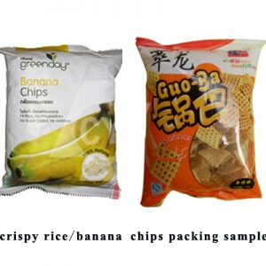 Bucket chain semi-automatic potato chip/ crispy rice/ apple flakes/ lollipop vertical packing machine DLP-320B
