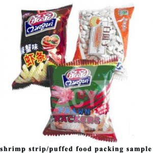 Máquina de embalagem para alimentos inflados / amendoim / granulado para sementes / Embaladora automática de materiais múltiplos com copos volumétricos e corrente de balde