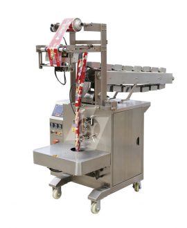 Bucket chain semi-automatic potato chip/ crispy rice/ apple flakes/ lollipop vertical packing machine DLP-320B